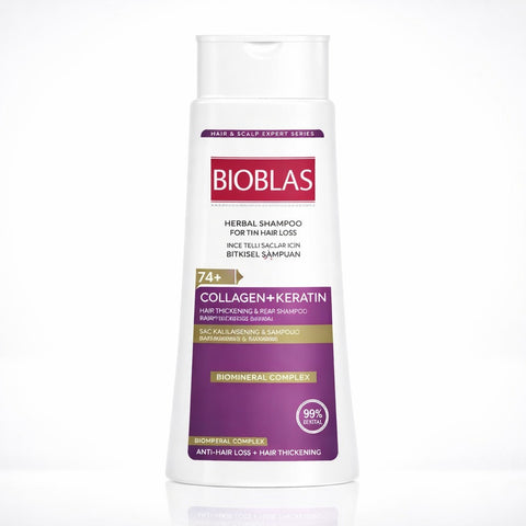 Bioblas Collagen + Keratin Hair Loss Herbal Shampoo – Anti-Hair Fall & Volumizing Formula (360ml)